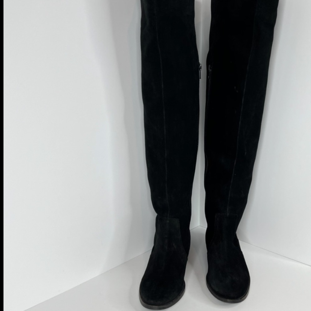Seychelles Herd black suede leather zip over the knee boots - Picture 5 of 14